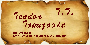 Teodor Topuzović vizit kartica